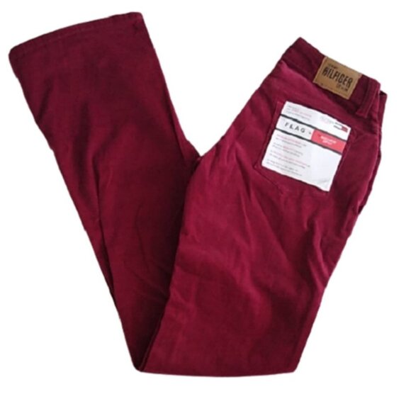 Tommy Hilfiger Juniors Burgundy Corduroy Jeans, Size 1 - Picture 1 of 13